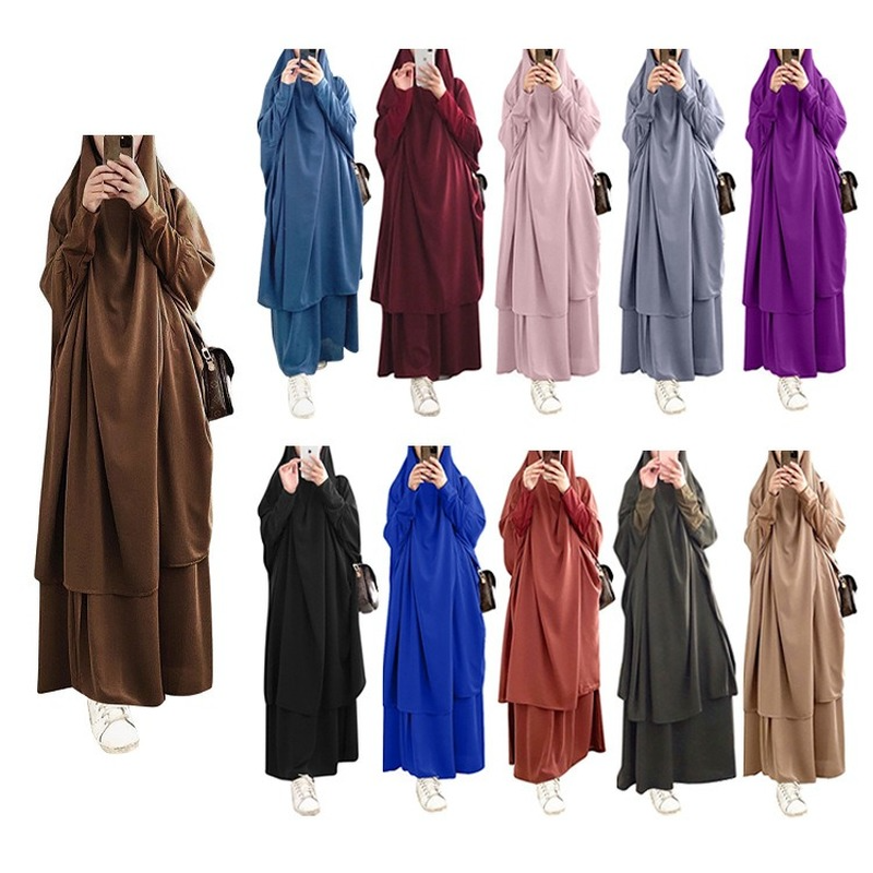 Eid hupullinen musliminaiset hijab mekko rukous vaate jilbab abaya pitkä khimar ramadan puku abayas hame setit islamilaiset vaatteet niqab