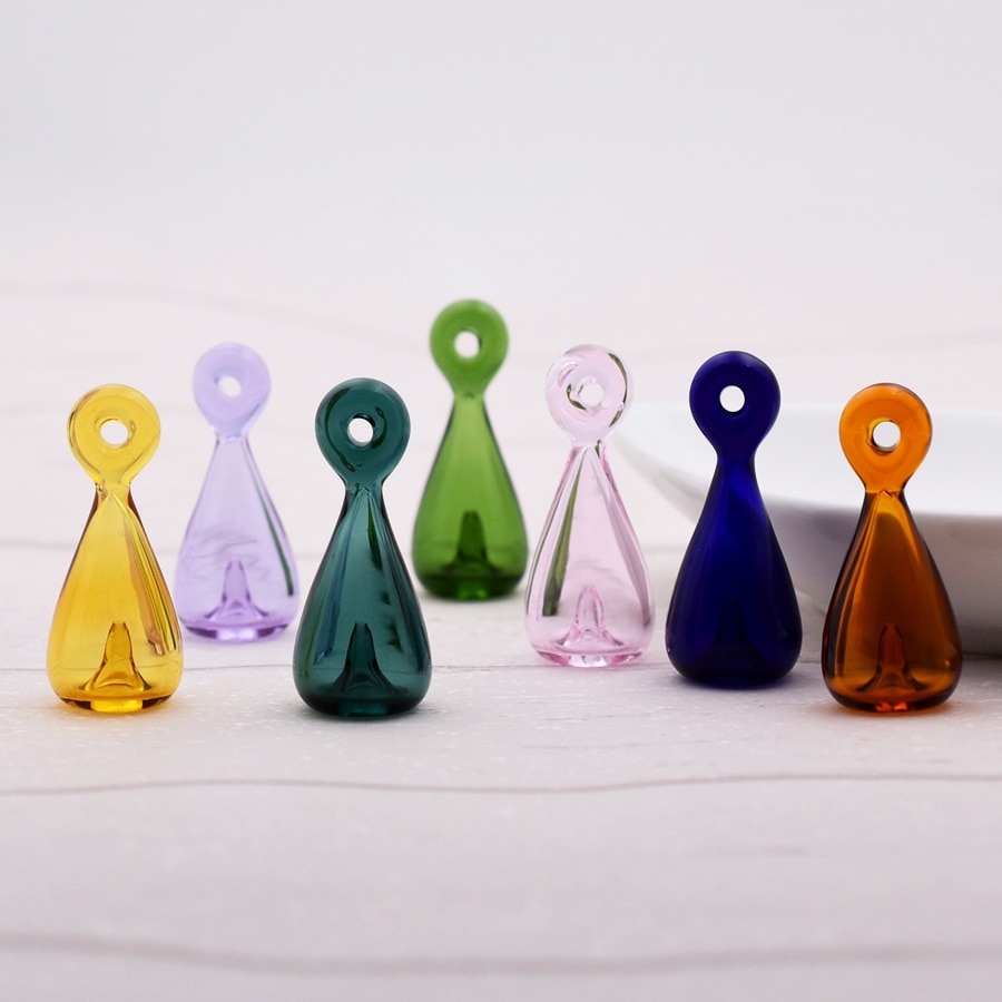 1X Diffusor Parfüm Nachfüllbar 39*17mm Farbige handmade Ätherisches Öl Aromatherapie Flasche Anhänger tropfen schmuck glas anhänger