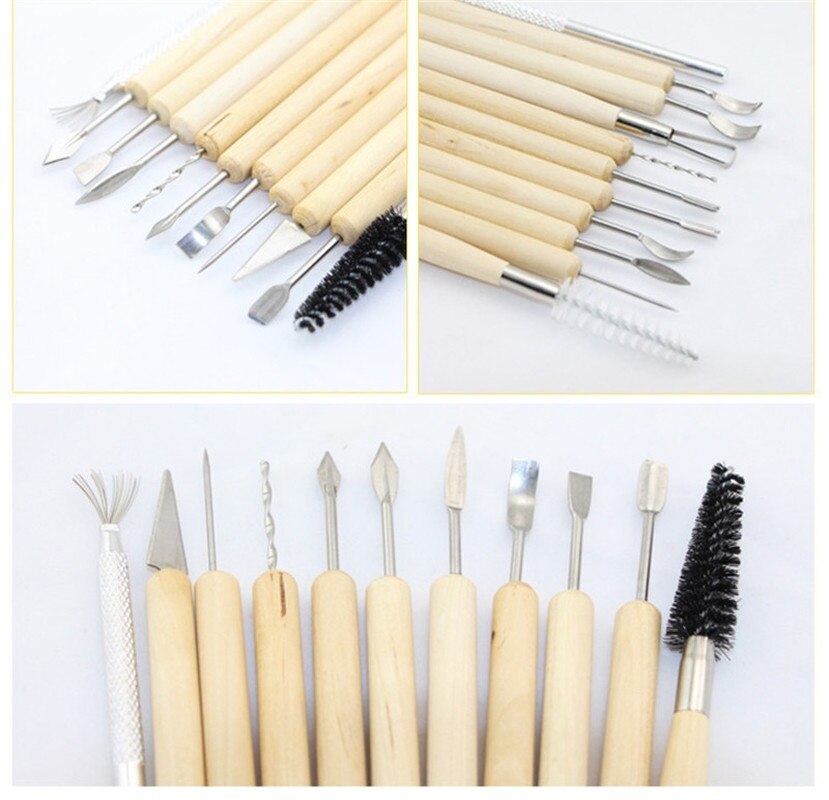 11pcs Clay Sculpting Kit Pottery Ceramics Tools Polymer Clay Modeling Tools Wax Carving Sculpt Tool