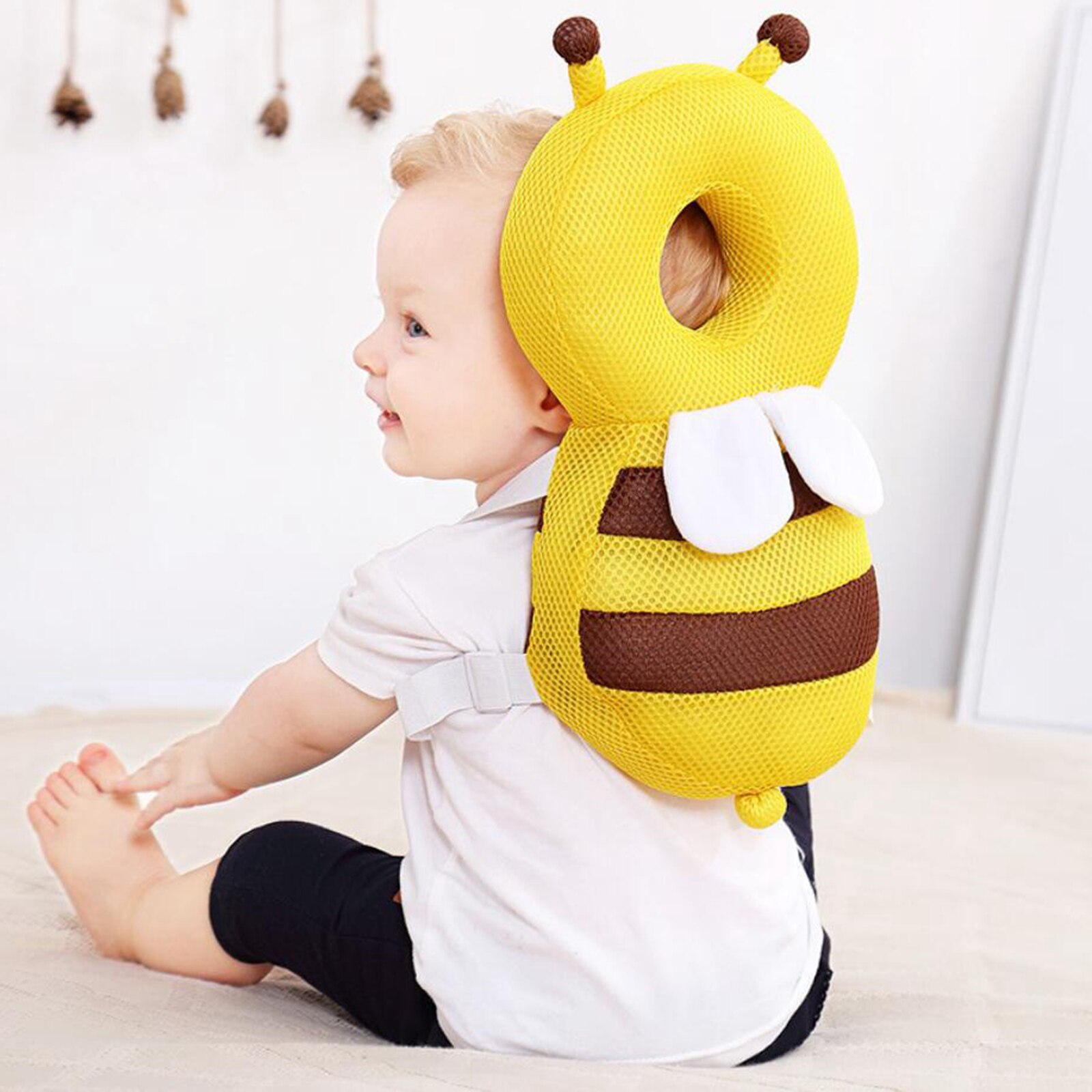 Head Protection Pad Infant Headrest Pillow Resistance Safety Cushion: Yellow Ventilate