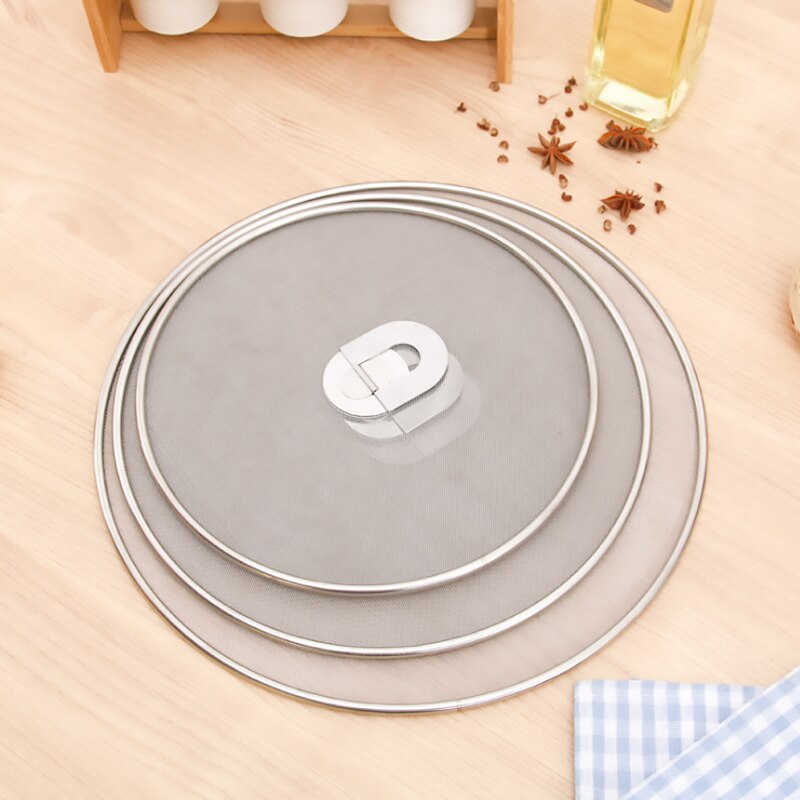 1 pc Stainless Steel Frying Pan Splash Guard Cover Lid Mesh Fat Oil Frying Pan Splatter Screen Tool 25cm durable