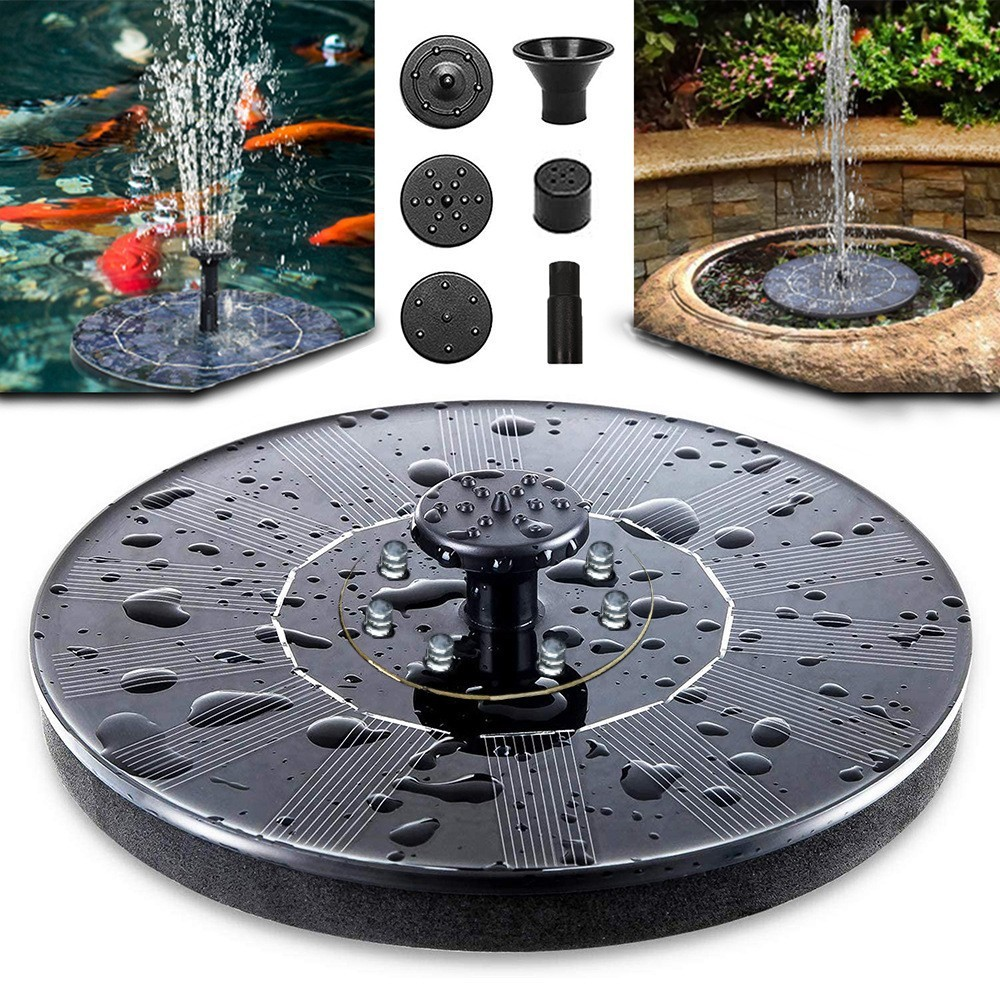 Solar Fountain LED Light Fountain Waterfall Fountain Garden Decoration Outdoor Bird Bath Solar Floating Water Garden