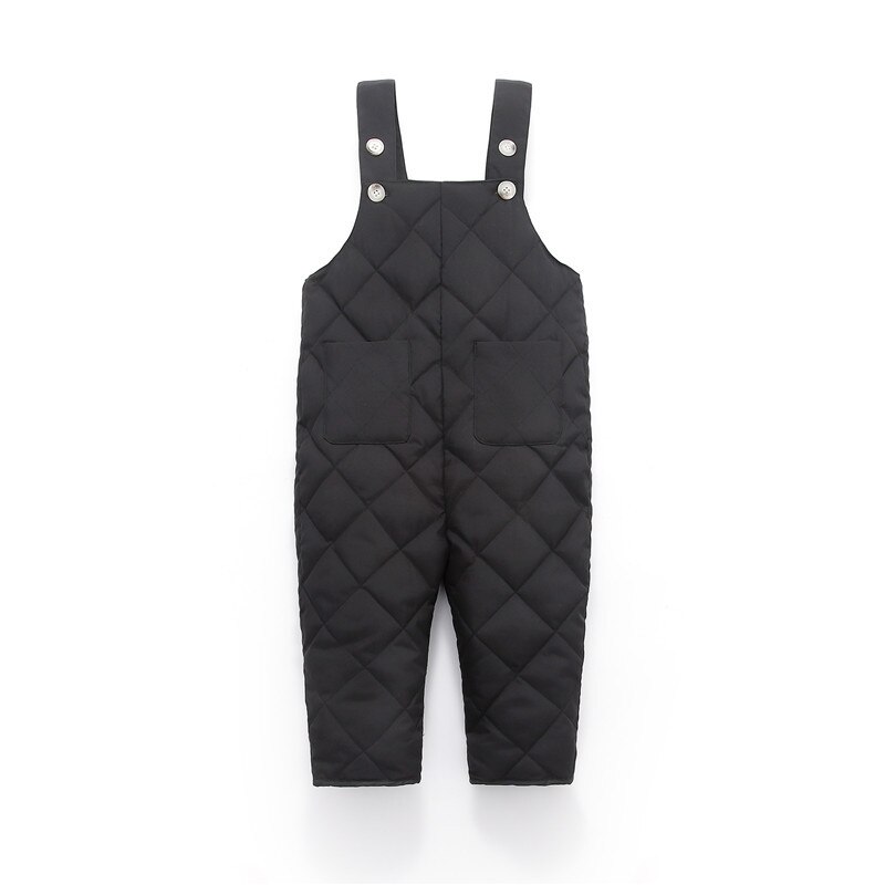 Jongens Meisjes Jumpsuit Overalls Baby Jongens Meisjes Effen Bib Broek Herfst Winter Warme Broek Kids Peuter Casual Broek: Black / 24M