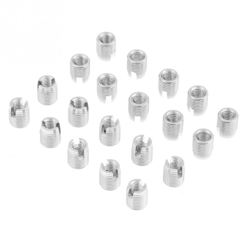 20Pcs/Set Threaded Insert Stainless Steel SUS303 Helical Insert Self Tapping Slotted Screw Thread Repair Insert M3 x 6mm