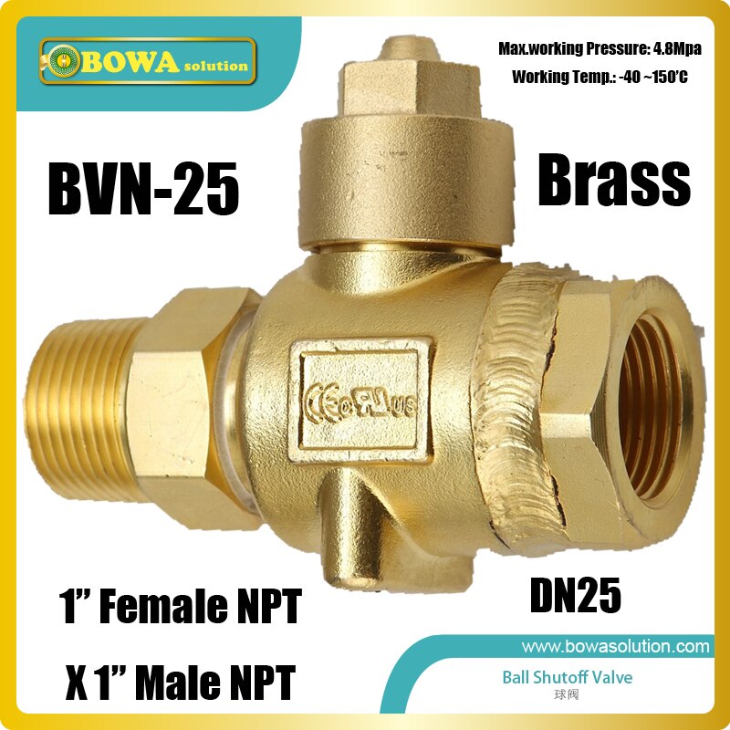 Ball valve with 1" NPT threaded connection is working together with safety valve in high pressure vessel or tanks