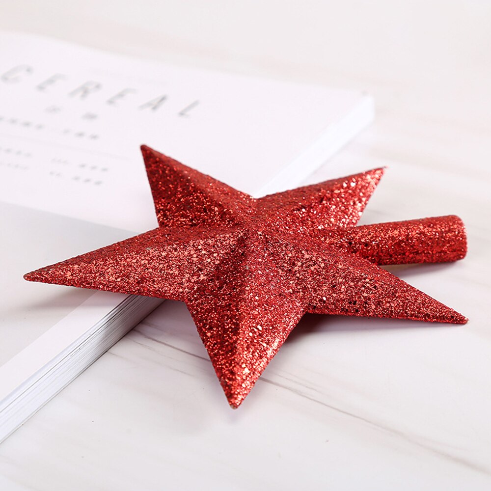 Decoración superior de estrella de cinco puntas para árbol de Navidad, suministros de de año , decoraciones para el hogar, 15/20Cm