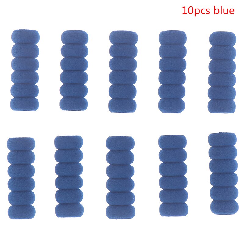 10pcs Pen Cap Pencil Hand Protection Ridged Cap Handwriting Soft Foam Pen Children School Stationery: Blue