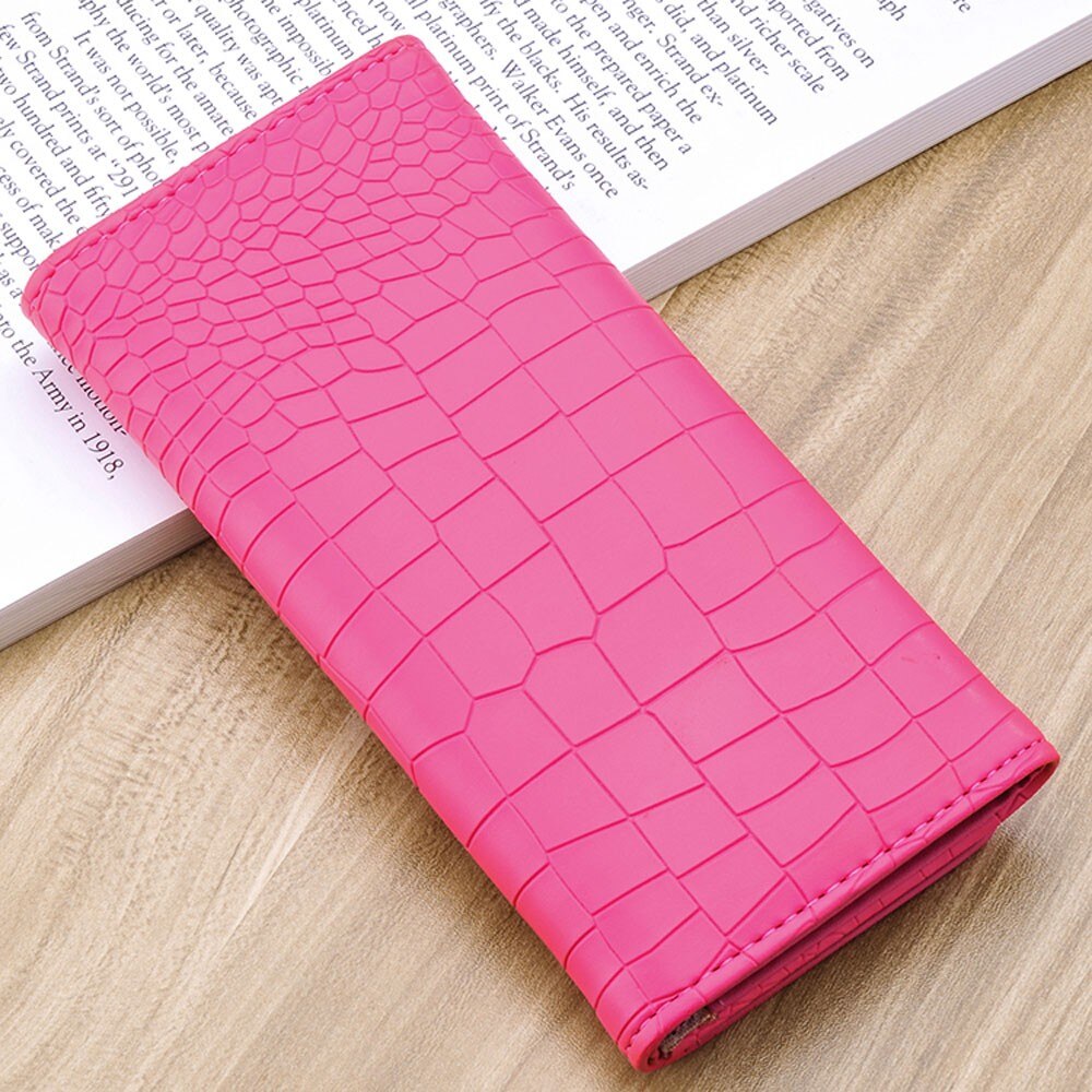 2018 nowych kobiet wzór z kamieniem monety kiesy długi portfel na karty posiadacze torebka Feminino Portmonee kobiety magnes Carteras