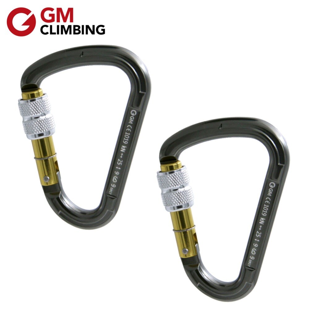 Mosquetão de escalada gm, trava de segurança, equipamento de resgate e escalada, 25kn hms