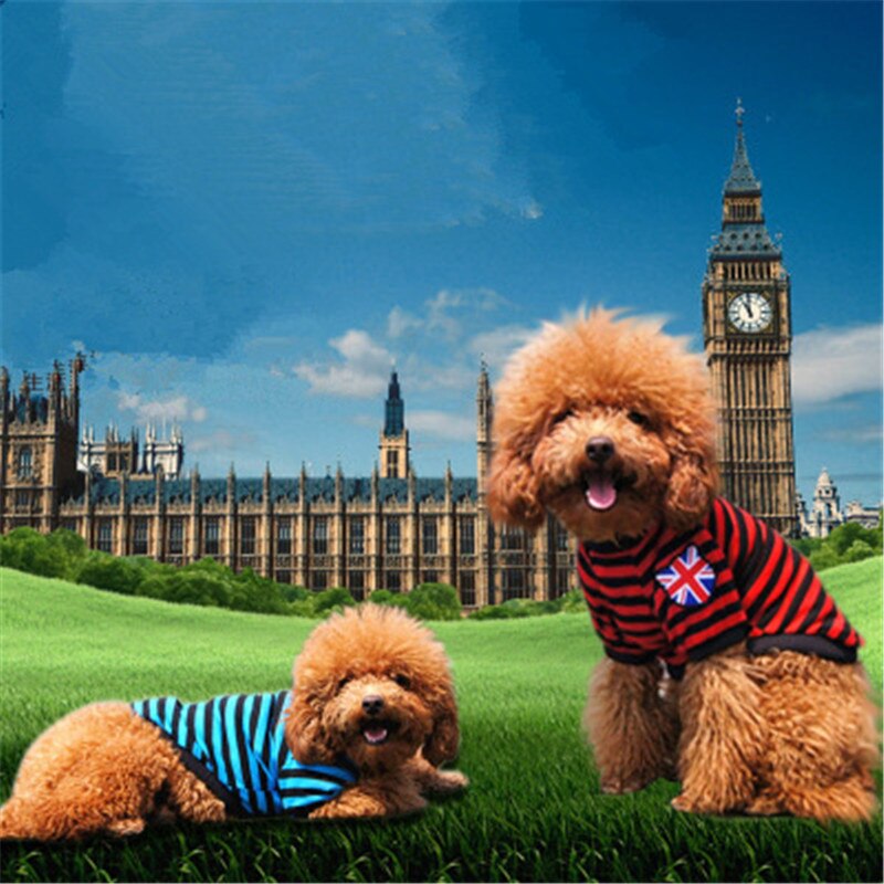 Striped Dog Clothes Summer Pet Vest For Dogs Costume Chihuahua Yorkshire Pet Dresses Cotton Dog Vest Shirt Puppy Pets Clothing