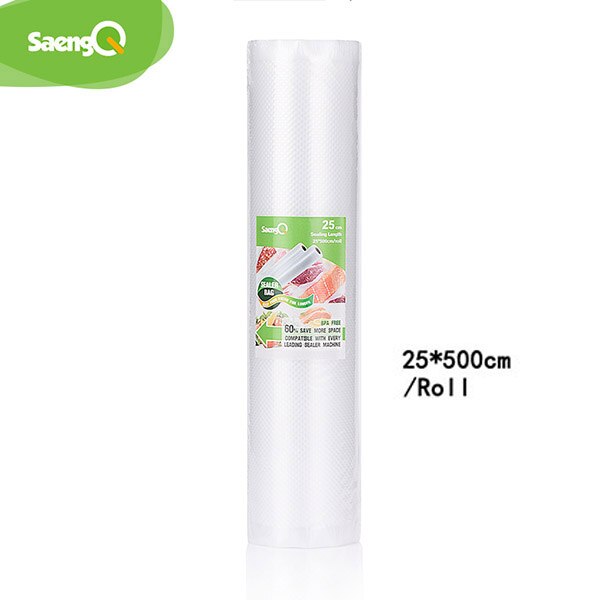 saengQ 5 Rolls/Lot Kitchen Bags For Vacuum Sealer bags Food Vacuum Bag Storage Vacuum Packaging Rolls 12/15/20/25/30cm*500cm: 25cm