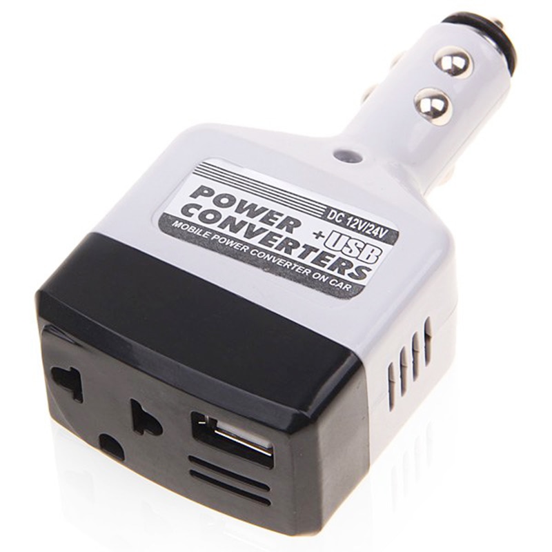 Auto Power Converter Omvormer 12 V/24 V voor 220V Adapter Oplader Sigarettenaansteker Power + USB Converter Auto Accessoires