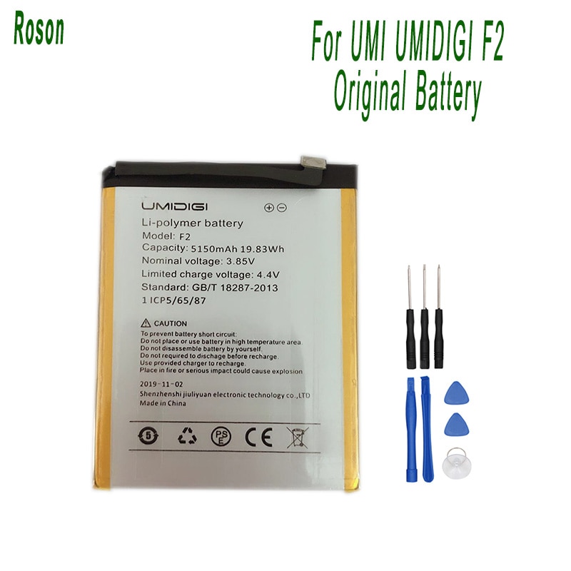 Roson Voor Umi Umidigi F2 Batterij 5150Mah 100% Vervangende Onderdelen Telefoon Accessoire Accu Met Gereedschap