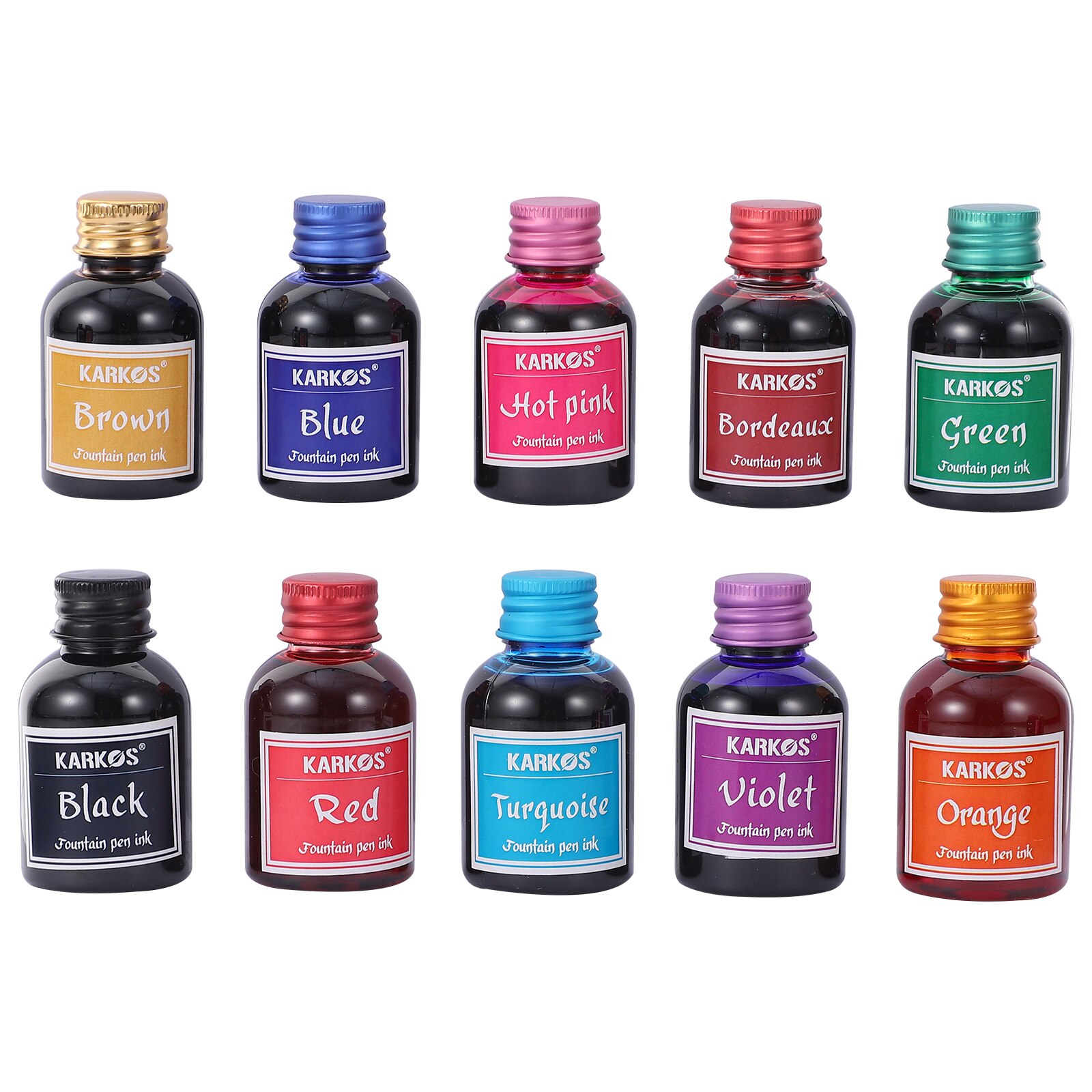10 Bottles Colorful Pen Ink Writing Ink Drawing Ink Calligraphy Supplies: Default Title