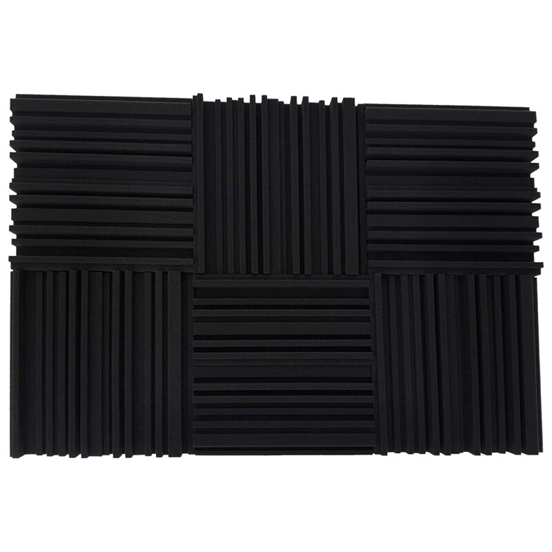 6Pack Groove Acoustic Foam Studio Recording Ceiling Soundproof Panels Sound Absorption Tiles 15inch x 15inch X2inch: Default Title