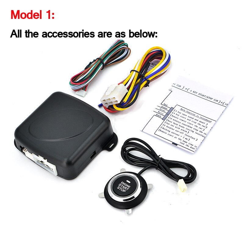 12V Auto car keyless entry start system one start stop engine push button vehicle alarm PKE remote start dropshiping: Model 1