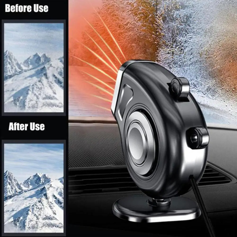 12-V-Autoheizung und -kühler mit zwei Leistungen – 360 ° Drehbares für sofortigen Auftauen und Kabinenkomfort aus Glas