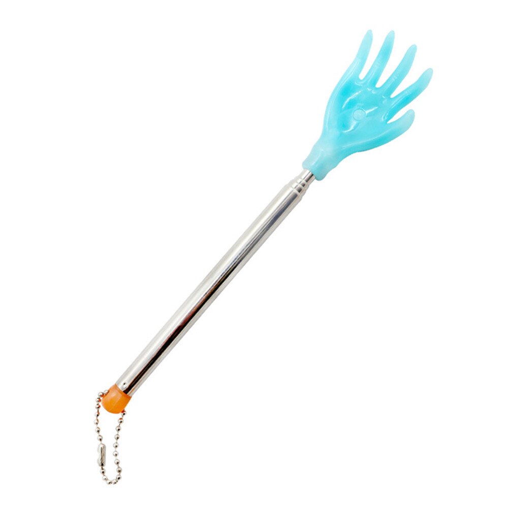 Rascador de espalda ajustable de acero inoxidable, masajeador telescópico antipicaduras, palo para cosquillas para ancianos: Blue