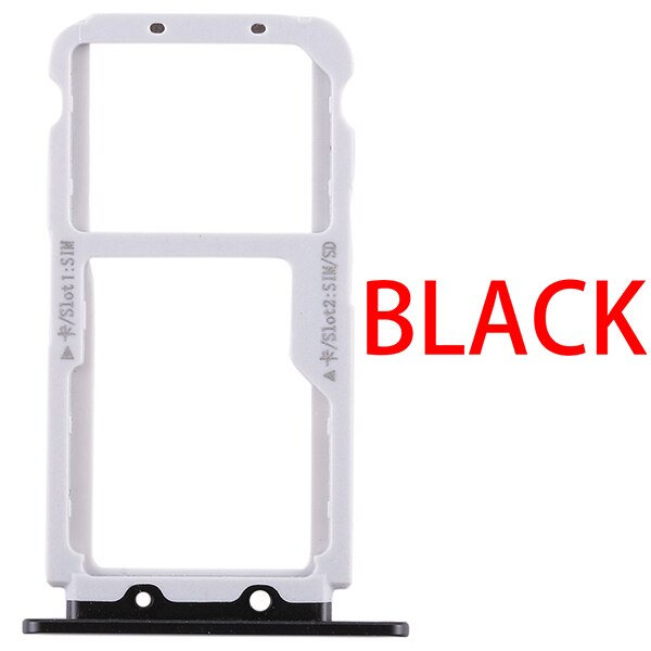 Voor Huawei Honor View 10 \ V10 Sim Card Tray + Sim Card Tray / Micro Sd-kaart: Black