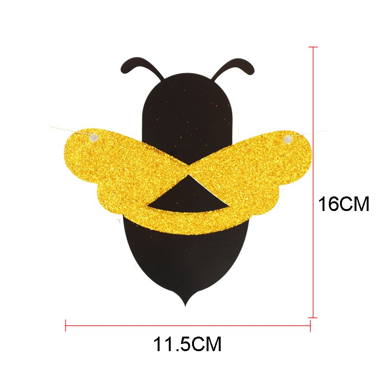 Happy Birthday Banner Bee Theme Birthday Party Background Decoration Banner Bunting Garland First Birthday Party Supplies