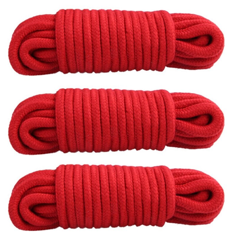 Wschic 3Pcs Soft Cotton Rope,32 Feet Multi-Function Natural Durable Braided: B