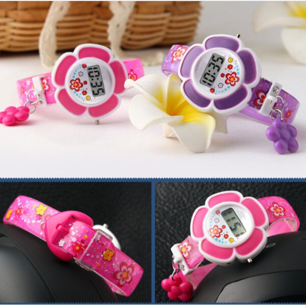 Mode Kinderen Horloges Bloem Leuke Kinderen Horloges Cartoon Siliconen Digitale Horloge Voor Jongens Meisjes Horloges Party