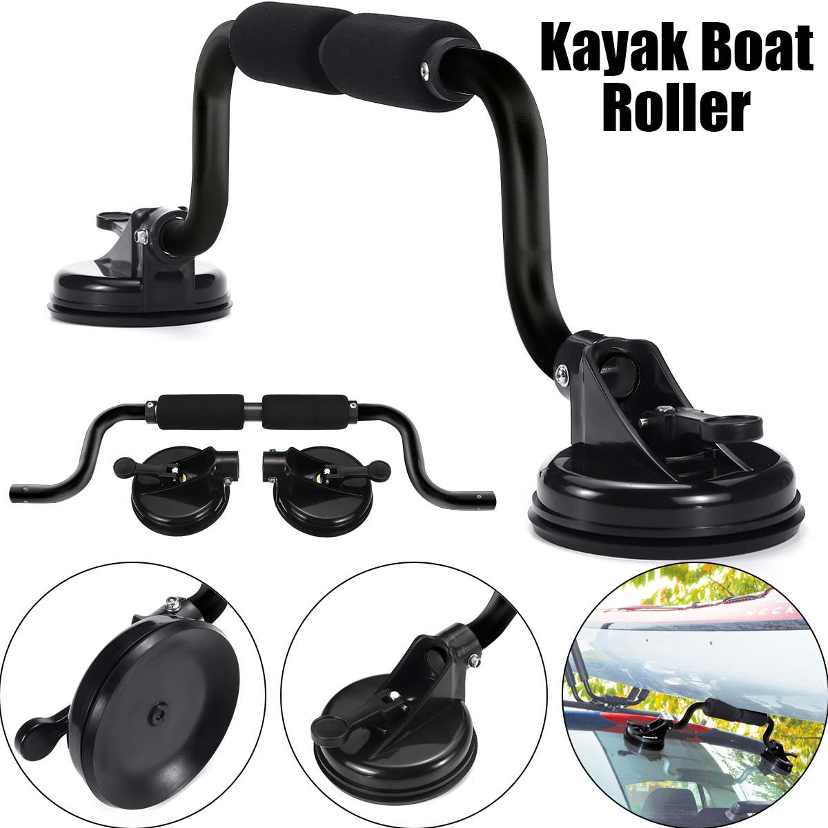 Universal Heavy Duty Kayak Roof Rack for Boat, Surfboard, Boat Lifter Suction Cup Holder for Mounting Kayaks and Canoe Tops