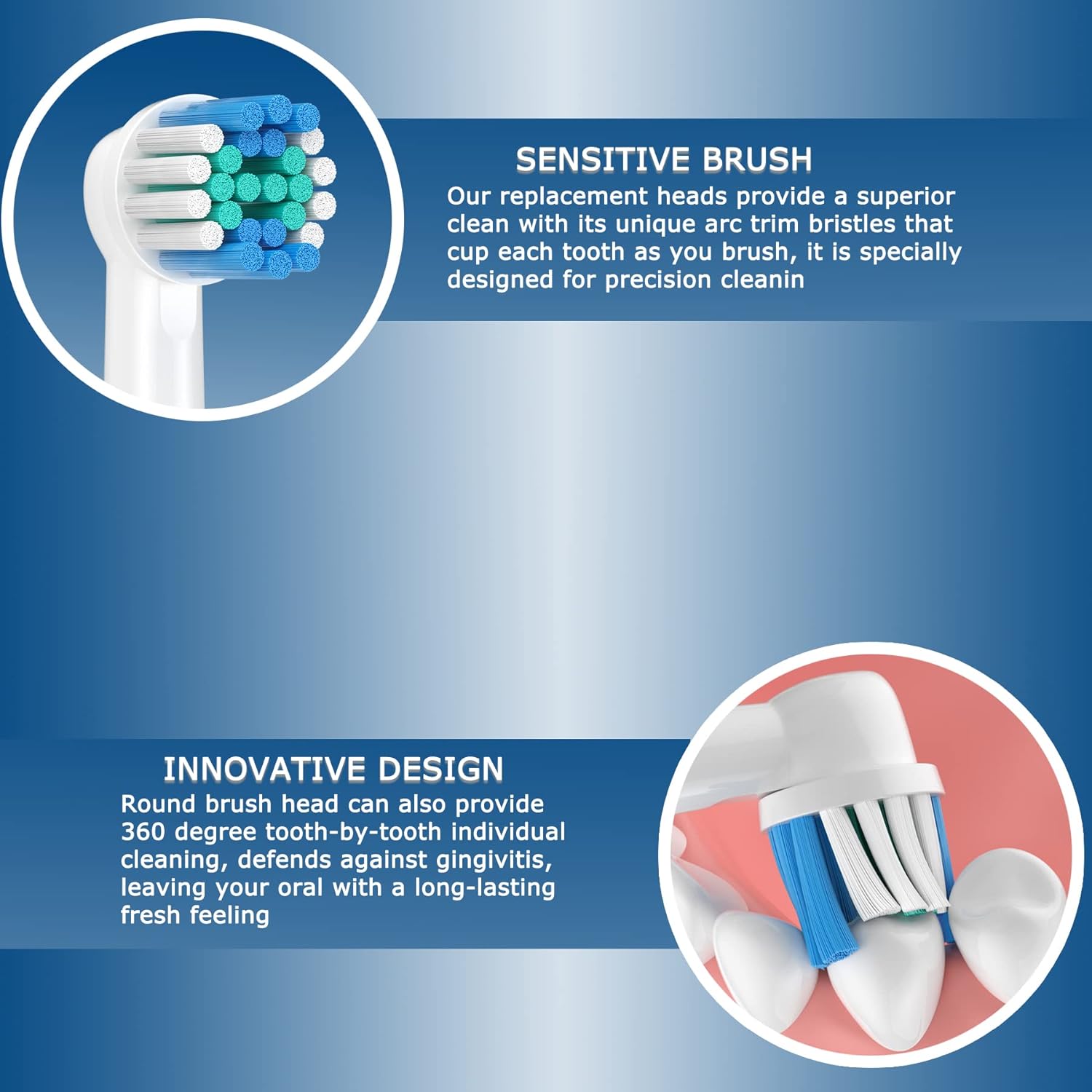 Ersatz-Zahnbürstenköpfe, kompatibel mit Oral B Braun Cross Clean, professionelle Bürstenköpfe, Düsen für Oral-B Action Pro