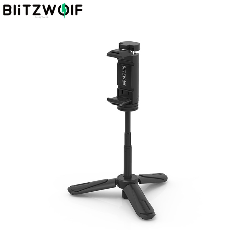 Blitzwolf BW-BS0 Mini Desktop Multi-Hoek Statief Telefoon Houder Draagbare Selfie Monopod Voor Telefoon Camera Led Licht Selfie Sticks