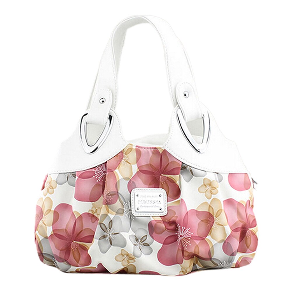 Fggs-Mode Handtas Vrouwen Pu Lederen Tas Tote Bag Printing Handtassen Satchel-Droom Saffloerolie + Wit Handstrap