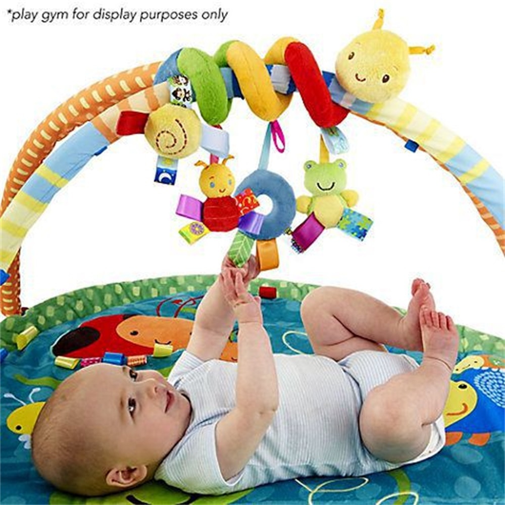 Infant Baby Worm Crib Bed Around Rattle Bell Cartoon Insect Stroller Hanging Stuffed Wrap Spiral Safety Toys For Baby #30