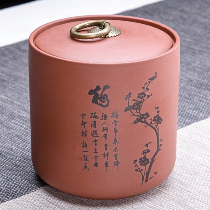 Airtight Canister Zisha Tea Box Kitchen Storage Bottles Jars Food Container Grains Tea Coffee Beans Grains Candy Jar Containers: Pattern 6
