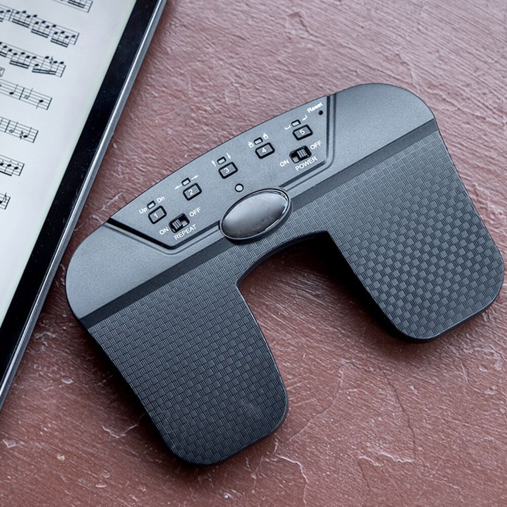 Black Wireless Page Flipper Durable ABS Music Pedal Portable Tablets Bluetooth Guitar Rechargeable Accessories Smart Practical