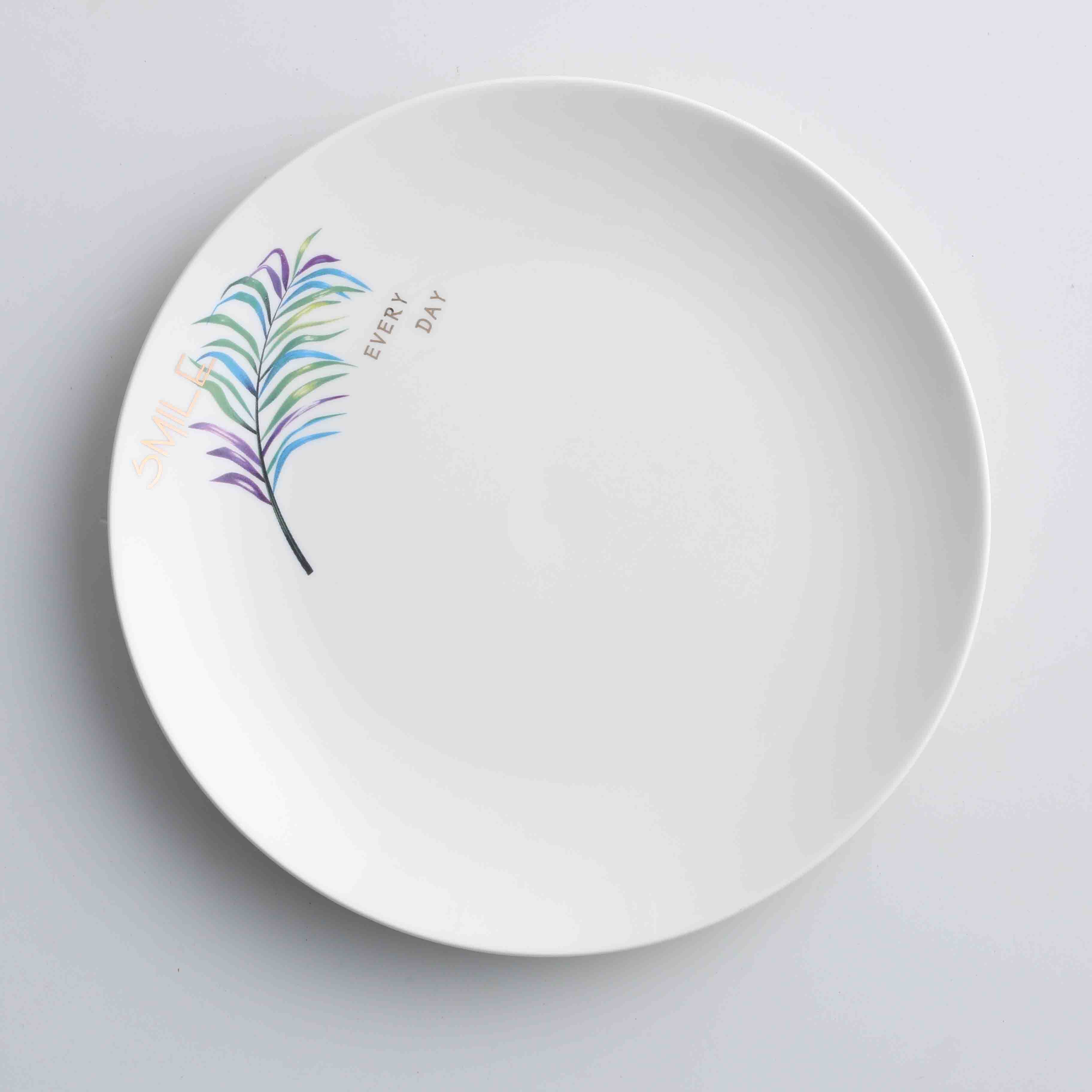 8 inch Round Plate Ceramic Dinner Plate Dish Porcelain Dessert Plate Dinnerware Cake Plate Daily Uses Home Tableware: Plate 3