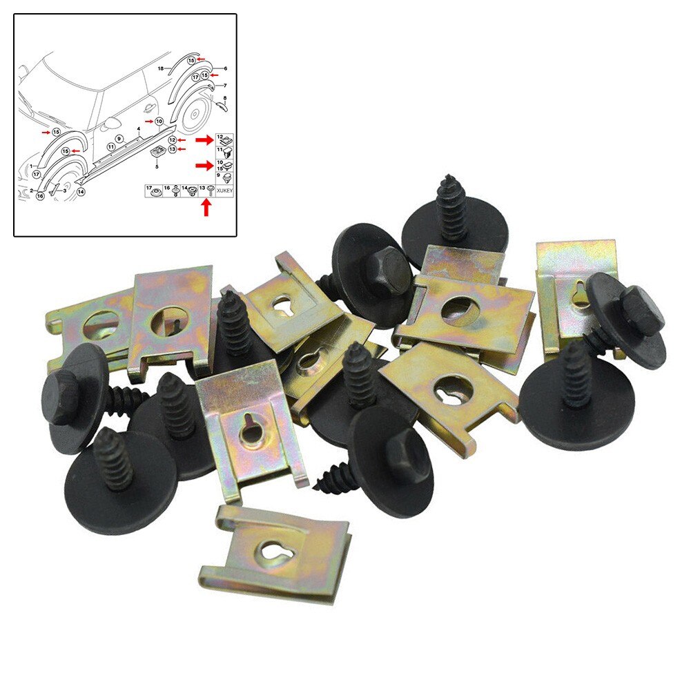 14mm Fastener Screw Hex Head Metal Screw Clips Undertray Splash Guard Auto