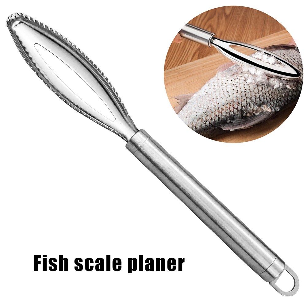 Kitchen Stainless Steel Manual Fish Scales Scraping Fish Seafood Tools Planer Cleaner Gadget Fish Cleaning Tweezers Gadget