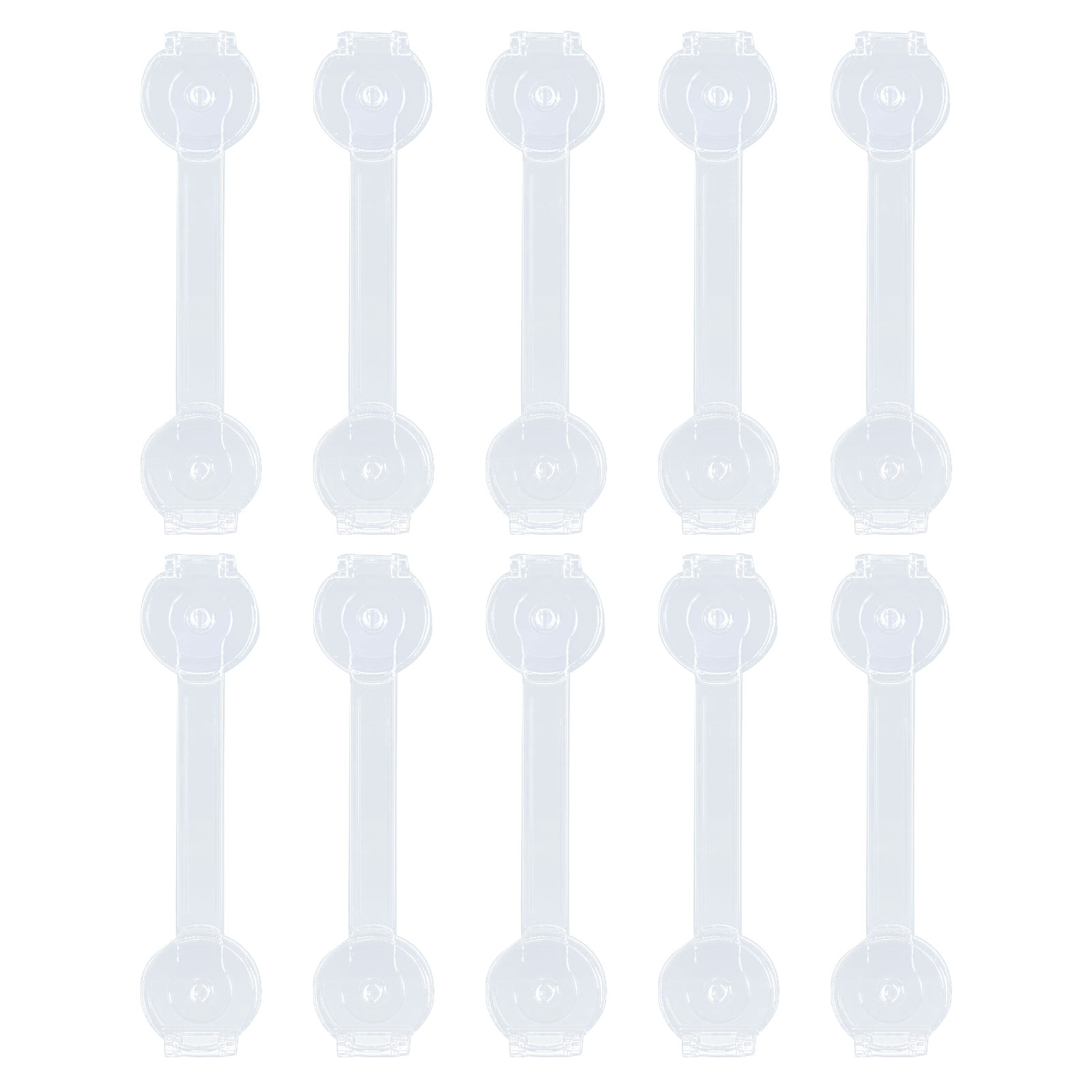10pcs/pack Child Safety Protection Baby Proof Screw Less Strap Transparent Refrigerator Kitchen For Drawers Cabinet Lock Latch