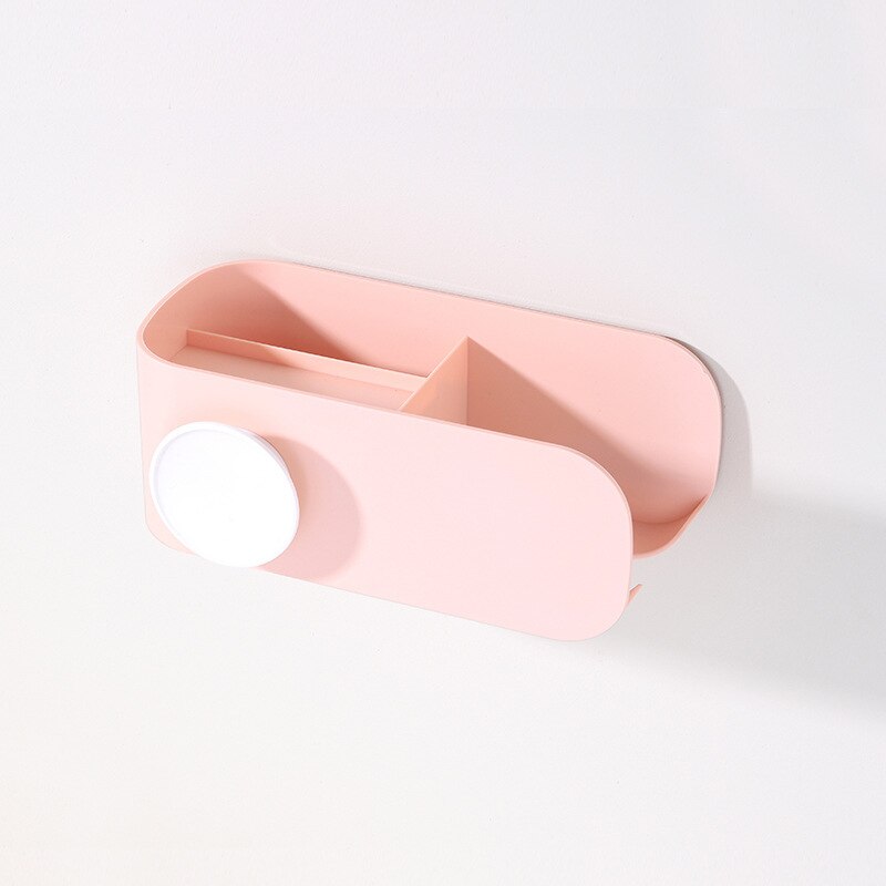 Wall-Mounted Hair Dryer Holder Rack Plastic PP Storage Shelf Basket Shower Caddy Kitchen Bathroom Organizer Hair Dryer Rack: B-Pink