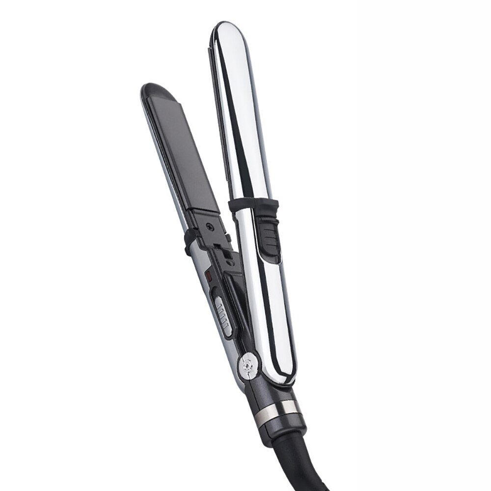 Mini 2 in 1 Hair Straightener 38W Curling Flat Iron PTC Fast Heating 3 Gears Straight Splint Electric Perm Stick Styling Tools: Gray / EU