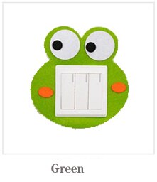 Słodki kreskówka filc dziurawy-na zewnątrz przełączanie naklejki kreatywna dekoracja domu kreskówka ścienna naklejki umieszczone filcowe puste gniazdo przełącznika: zielony