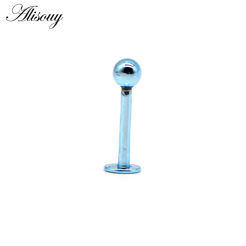 Alisouy 1 Pc Titanium 16G Lip Ringen Piercing Labret Oor Ringen Oor Stud Oor Piercing Tragus Piercing Sexy Body sieraden Piercing: B Blue