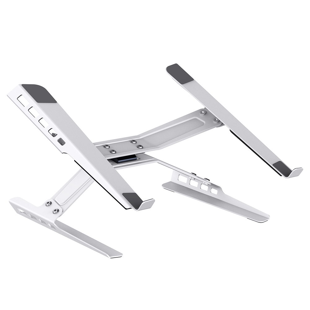Computerstandaard Verstelbare computertabletstandaard Koolstofstaal Draagbare notebookstandaard voor MacBook HP Dell Lenovo 12-18 inch laptops: WHITE