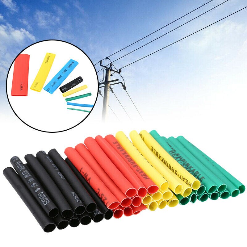 400 Uds aislamiento de tubos termorretráctiles tubo retráctil 2:1 Kit de fundas de Cable hecho de accesorios de coche de poliolefina de