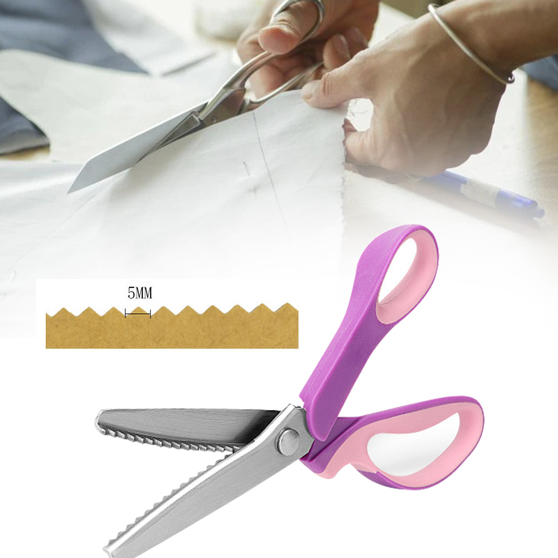 Leather Scissors Stainless Steel Tailor Scissors with Zigzag Shape Zigzag Fabric Scissors Cutting Garment DIY
