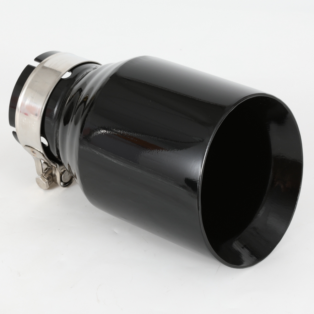 1 PC Car Modified Stainless Steel Glossy Black Exhaust Pipe Universal Bevel Edeg Shiny Muffler Tip For BMW Series Mazda VW Benz