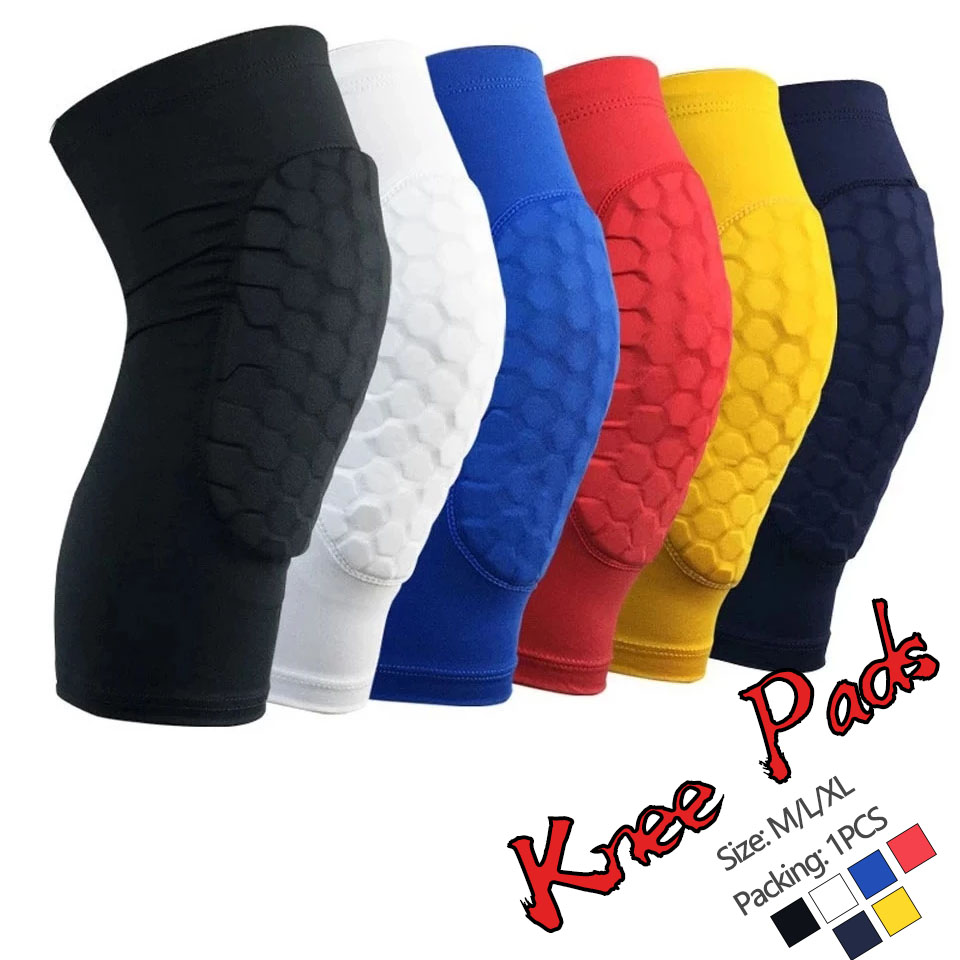 1Pcs Honeycomb Basketbal Kniebeschermers Been Mouwen Cellulaire Voetbal Volleybal Voetbal Kneepad Kalf Ondersteuning Ski Fietsen Been Warmer