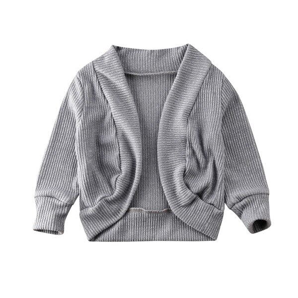 Peuter Kids Baby Meisje Gebreide Trui Vest Jas Lange Mouw Top Uitloper Meisjes Trui Top Kleding: Grijs / size 100