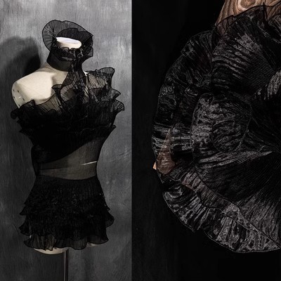 2 Meter Plissee Rüschen Organza Farbverlauf Spitzenbesatz 13 cm breit DIY Kleidung Spleißen Dekor Band Hochzeitskleid NäHenne Stoff: Mehrfarbig