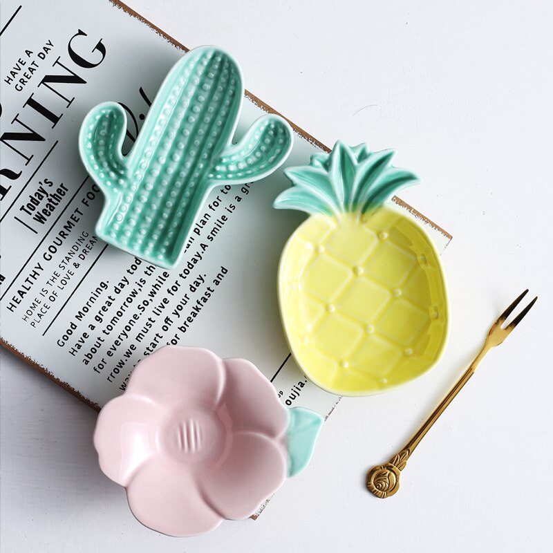 Ceramic Pineapple Plate Bowl Dim sum Dish Fruits For Restaurant Home Ceramica Plate Snack Plates