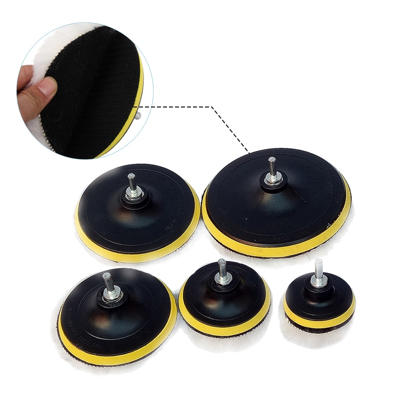 Almohadilla de pulido de esponja para coche, Kit de almohadillas de pulido de 5, 6 y 7 pulgadas, M10, M14, adaptador de taladro pulidor abrasivo de rosca, accesorio de herramientas de encerado